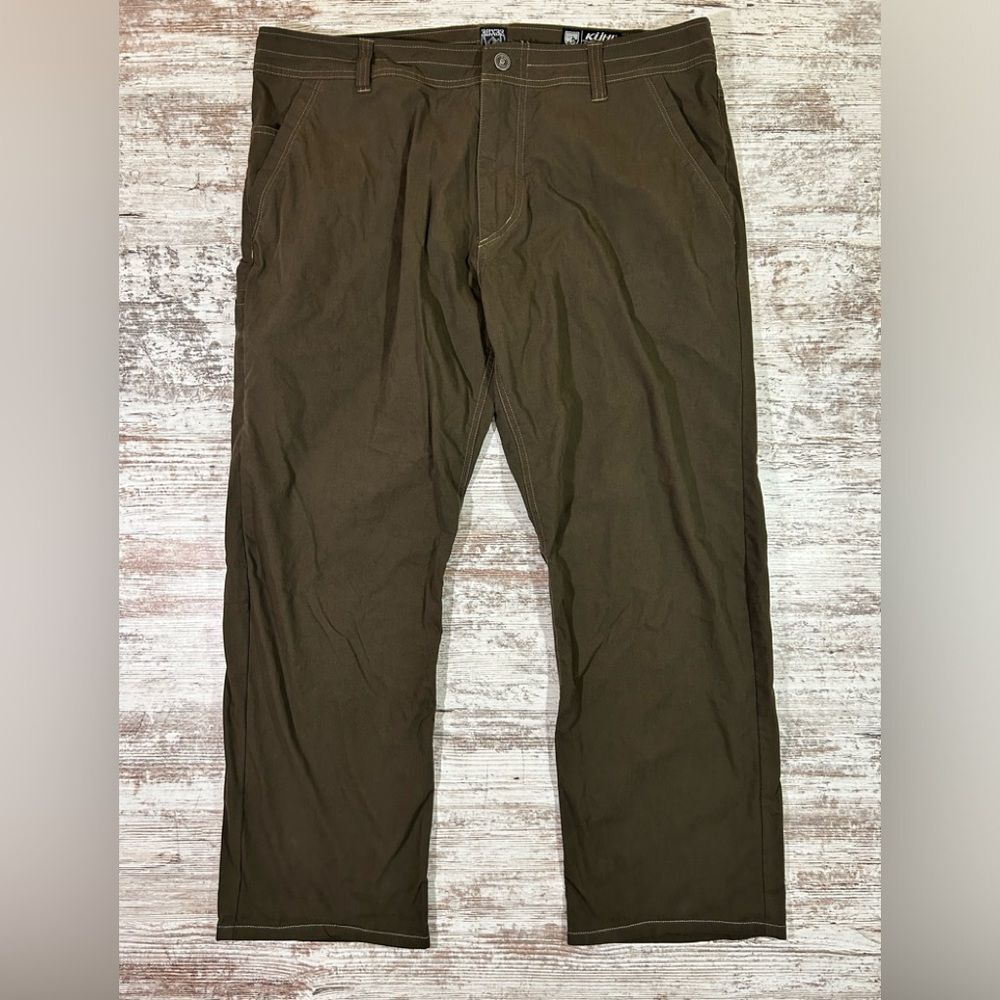 Men’s Kuhl Slax cotton nylon pants brown size 38 x 28 (altered)